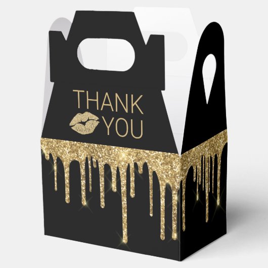 Zwarte goudschijven op feestdag Hartelijk dank Bedankdoosjes (Geopend)