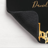 Zwarte goudstad skyline modern naamscript muismat (Hoek)