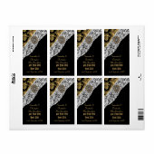 Zwarte goudvocht Witte lace trouwwijn fles Etiket (Full Sheet)