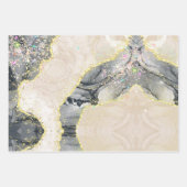 Zwarte goudWaterverf Alcohol Ink Sparkly Glitter Inpakpapier Vel (Voorkant 2)