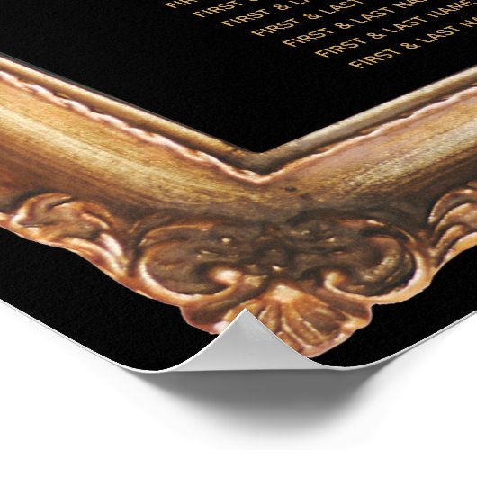  zwarte & goudwedijskaart poster (Hoek)