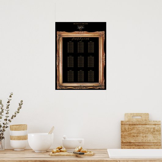  zwarte & goudwedijskaart poster (Keuken)