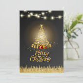 Zwarte Gradiënt Kerstkaart Kaart (Staand voorkant)