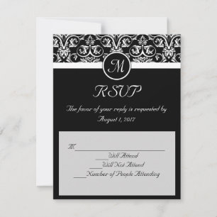 Zwarte Grand Insignia Huwelijk Overeenkomstige RSV RSVP Kaartje