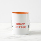 Zwarte Grappige Kat Kerstmis Verlichting Boom Mok (Midden)