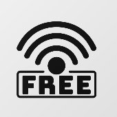 Zwarte Gratis WIFI Werkruimte Coffeeshop Raamsticker (Vel)