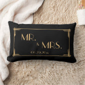 Zwarte Great Gatsby Art Deco kussen voor de bruilo (Deken)