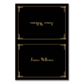 Zwarte Great Gatsby Art Deco plaatskaartjes Kaart (Voorkant)