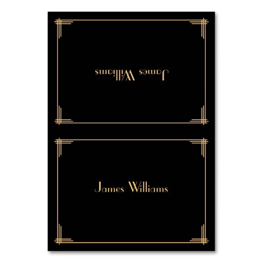 Zwarte Great Gatsby Art Deco plaatskaartjes Kaart (Voorkant)