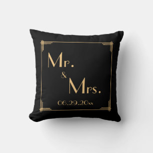 Zwarte Great Gatsby Art Deco Trouwkussens Kussen