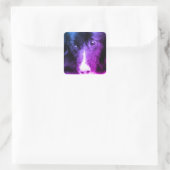 Zwarte grens Collie Animal Art Vierkante Sticker (Tas)