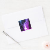 Zwarte grens Collie Animal Art Vierkante Sticker (Envelop)