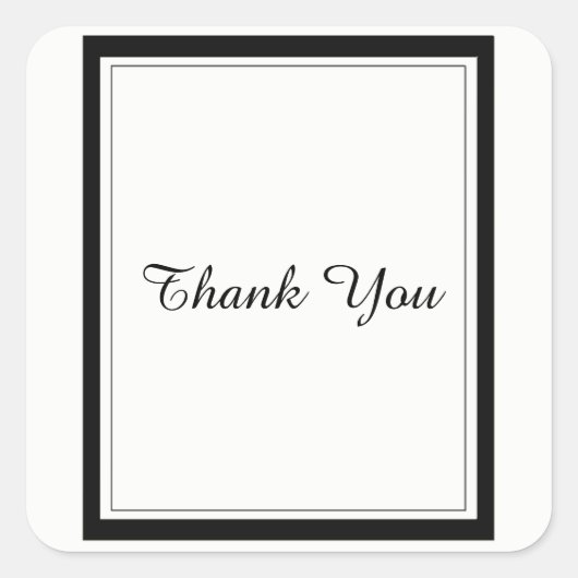Zwarte grens Dank u Vierkante Sticker (Voorkant)