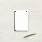 Zwarte Griekse Sleutel Sierrand Post-it® Notes (Op bureau)