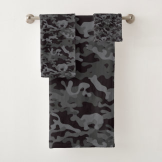 Zwarte & grijze CAMO Bad Handdoek