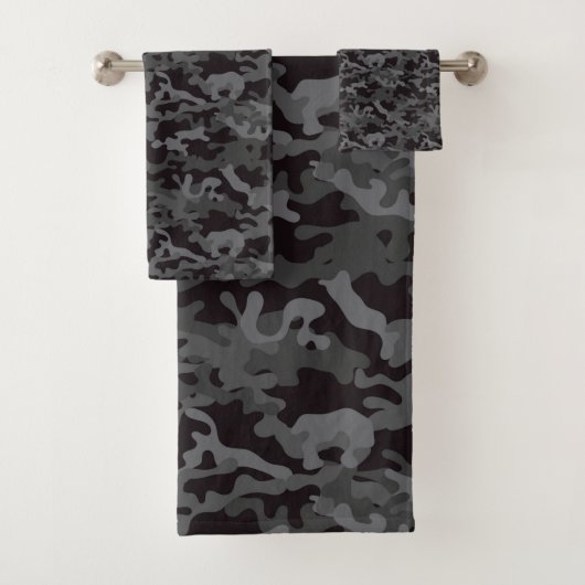 Zwarte & grijze CAMO  Bad Handdoek (Insitu)