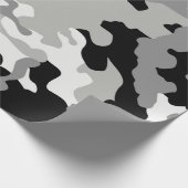 Zwarte & grijze Camo Cadeaupapier (Hoek)