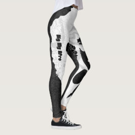 Zwarte, grijze en graffiti-afro leggings