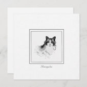 Zwarte, grijze en witte himalaya Kat-platte briefk Notitiekaartje (Voorkant / Achterkant)