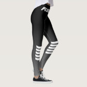 zwarte grijze gradiënt, monogrammen leggings (Rechts)
