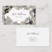 zwarte grijze inktmarmer visitekaartje (Voorkant / Achterkant)