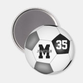 zwarte grijze jongens voetbalclubs kleuren magneet (Voorkant / Achterkant)