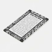 "Zwarte & grijze luipaard" 4x6 LINED Post-it® Notes (Schuin)