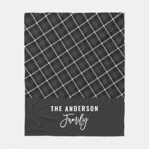 Zwarte grijze moderne minimale rustige herfst wint fleece deken