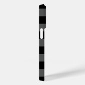 Zwarte & grijze ringbandstrips met warmroze monogr Case-Mate iPhone case (Achterkant / Rechts)