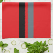 Zwarte grijze strepjes theedoek (Gevouwen)