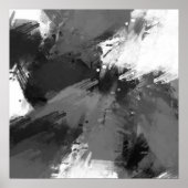 Zwarte grijze witte Abstracte moderne penseelstrek Poster (Voorkant)