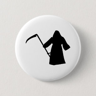 zwarte grimmige dodenpictogram ronde button 5,7 cm