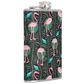 Zwarte Groen van het Patroon van de Varens van Heupfles (Rechts)