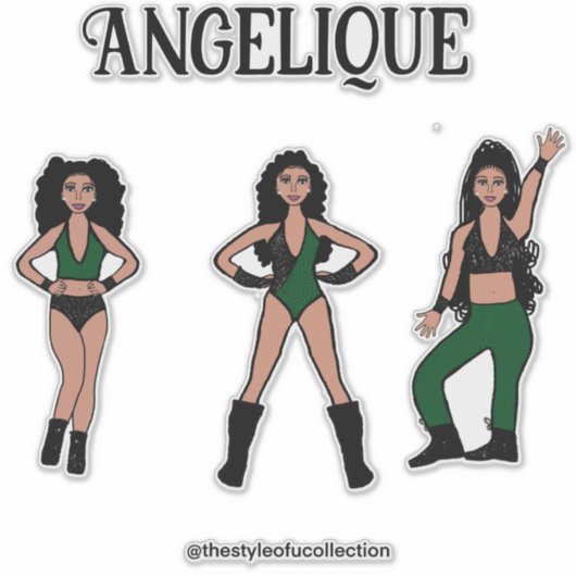 Zwarte Groene Danser #2 Sticker (Voorkant)