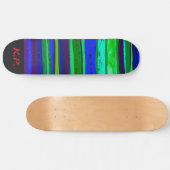 Zwarte, groene en blauwe stripskateboard skateboard (Horizontaal)