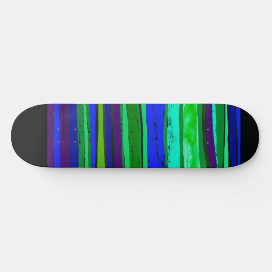 Zwarte, groene en blauwe stripskateboard skateboard (Horizontaal)