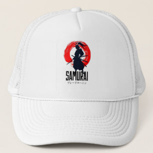 Zwarte & Groene Samurai Hoofd – Warrior Street Cap Trucker Pet