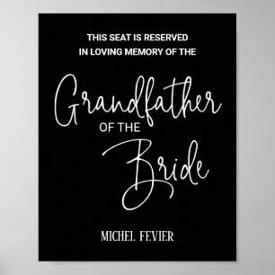 Zwarte grootvader van de Bride Memorial Wedding Poster