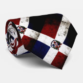 Zwarte Grunge Dominicaanse Republiek Vlag Stropdas (Opgerold)