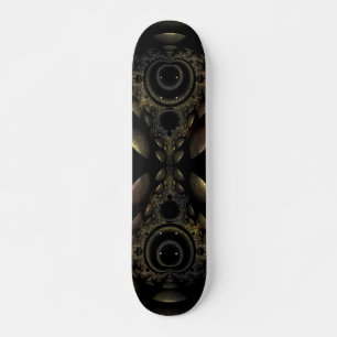 Zwarte Grunge Fractal Skateboard Deck