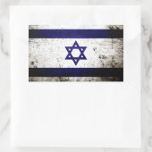 Zwarte Grunge Israël Vlag Rechthoekige Sticker (Tas)