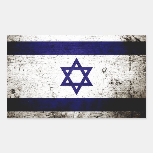 Zwarte Grunge Israël Vlag Rechthoekige Sticker (Voorkant)