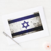 Zwarte Grunge Israël Vlag Rechthoekige Sticker (Envelop)