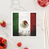 Zwarte Grunge Mexico Vlag Servetten (Insitu)