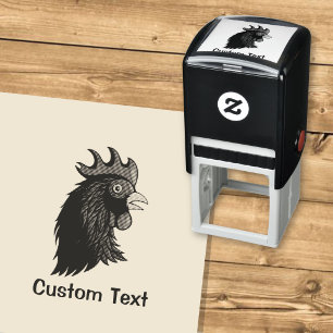 Zwarte Haan Kop Zelfinktende Stempel