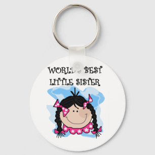 Zwarte haar beste kleine zus T-shirts en cadeaus Sleutelhanger