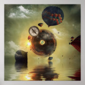 Zwarte haarballonnen vortex poster (Voorkant)