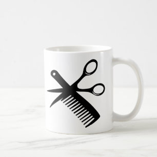 zwarte haarschaar koffiemok