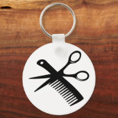 zwarte haarschaar sleutelhanger (Voorkant)