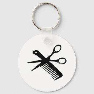 zwarte haarschaar sleutelhanger